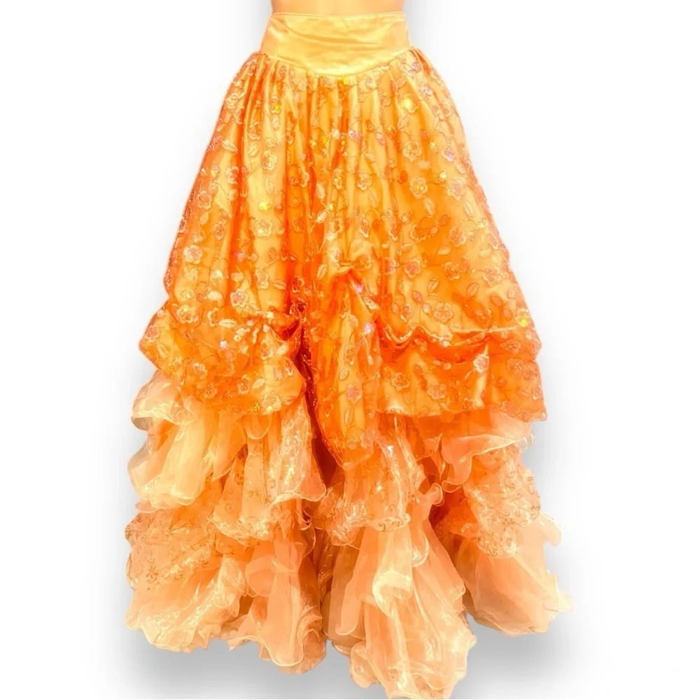 Expressions Elegant Coral Sequin Corset Ballgown Dress - Picture 8 of 17